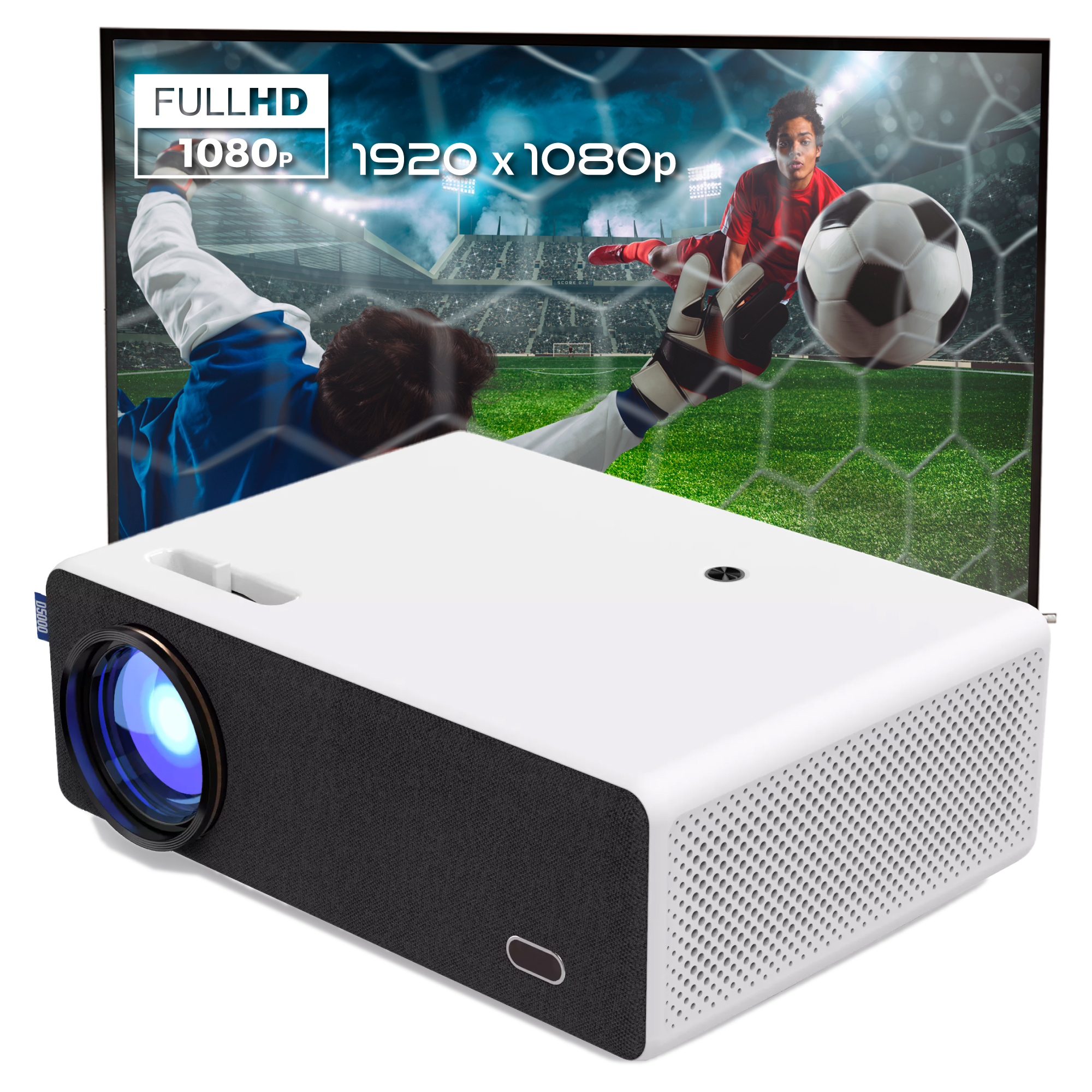 Full HD 1080P LCD LED Proyector de película al aire libre 6500 lúmenes  Proyector de vídeo de 200 pulgadas Pantalla de juego Deportes cine en casa  con