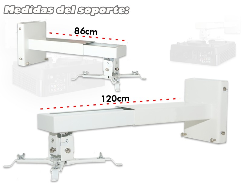  FEIYIYANG - Soporte de proyector para montaje en pared, sin  perforaciones, para dormitorio, sala de estar, mesita de noche, bandeja de  pared para proyector de alta resistencia (color E: E) 