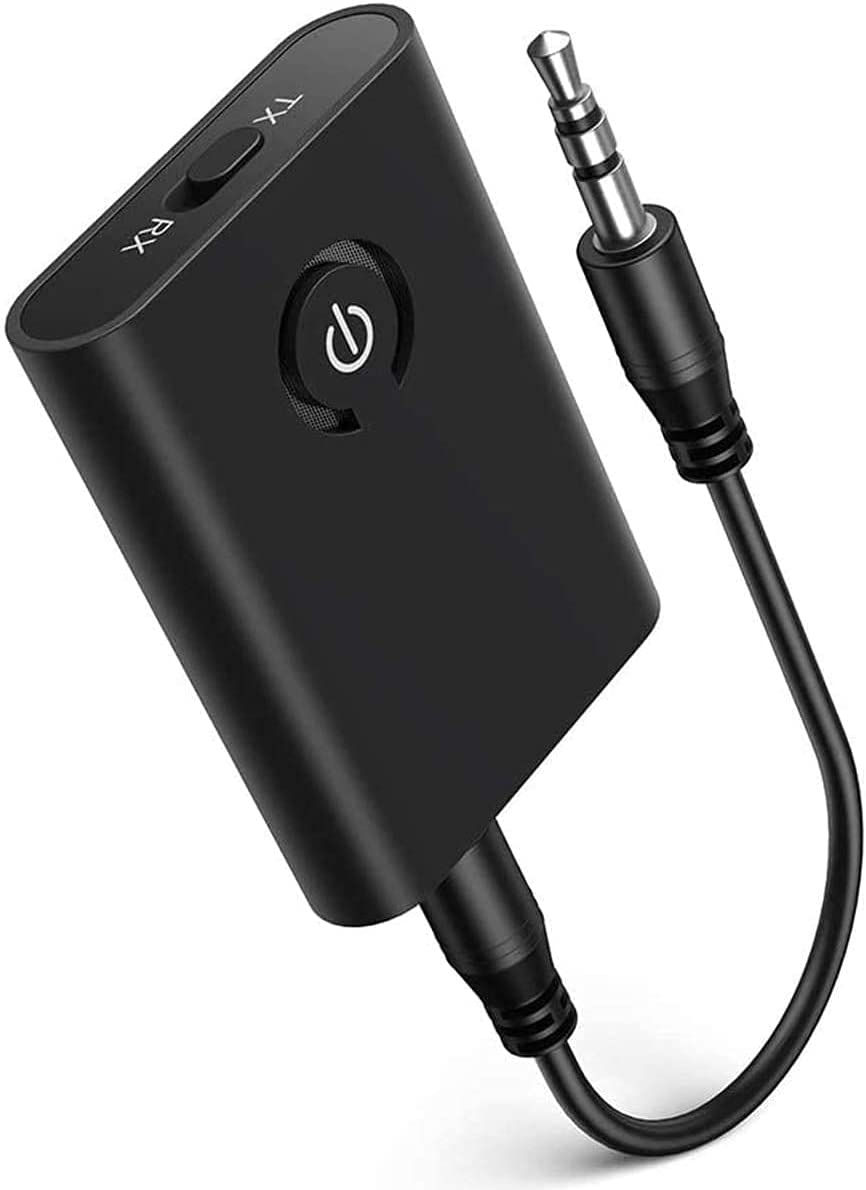 Receptor Bluetooth-5.0 AUX Adaptador inalámbrico Bluetooth para automóvil,  mini Bluetooth inalámbrico con diseño de clip Jack de 0.138 in Receptor de