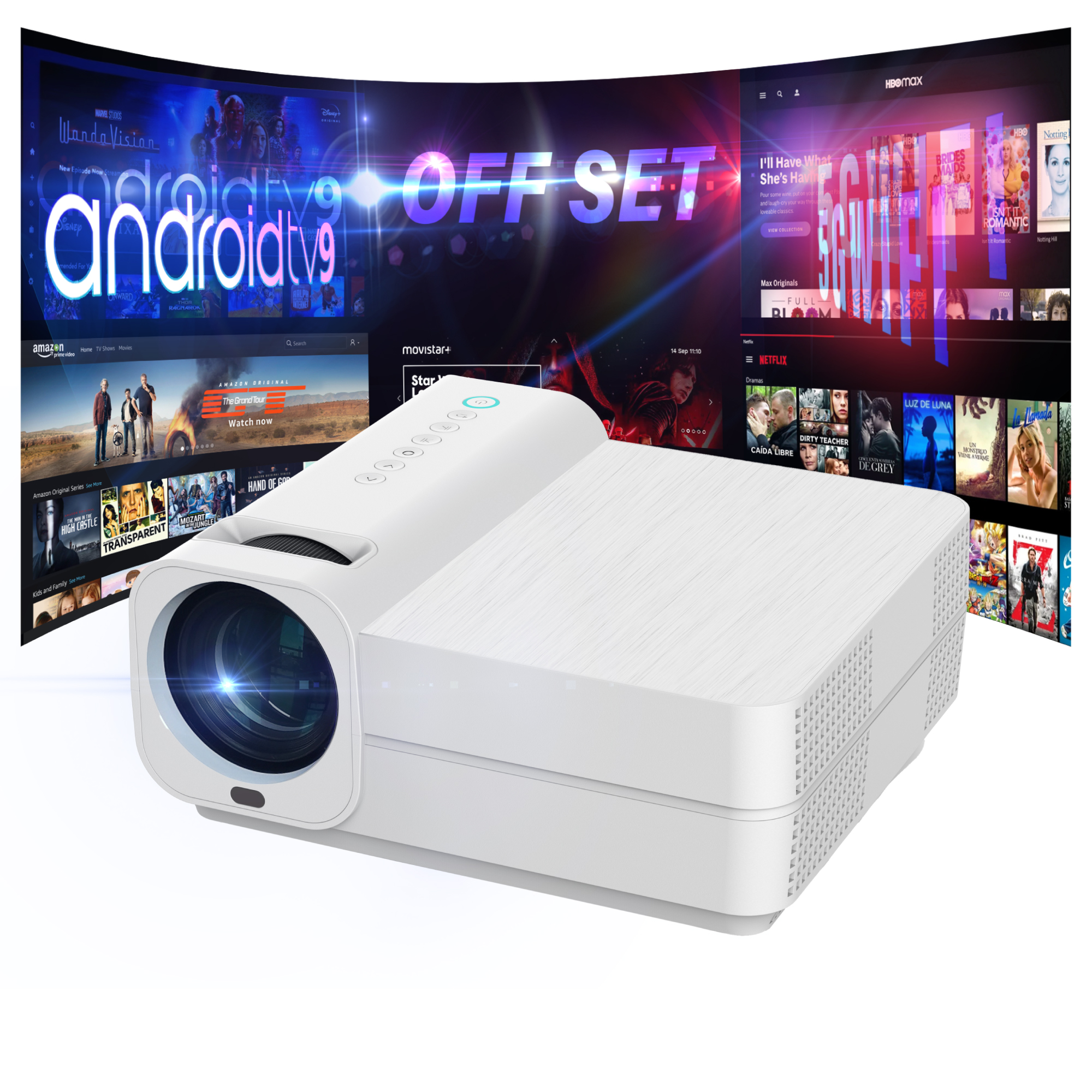 proyector Barato Luximagen HD700 con WiFi, Android, TDT, USB, HDMI, AC3, 2  años de garantía