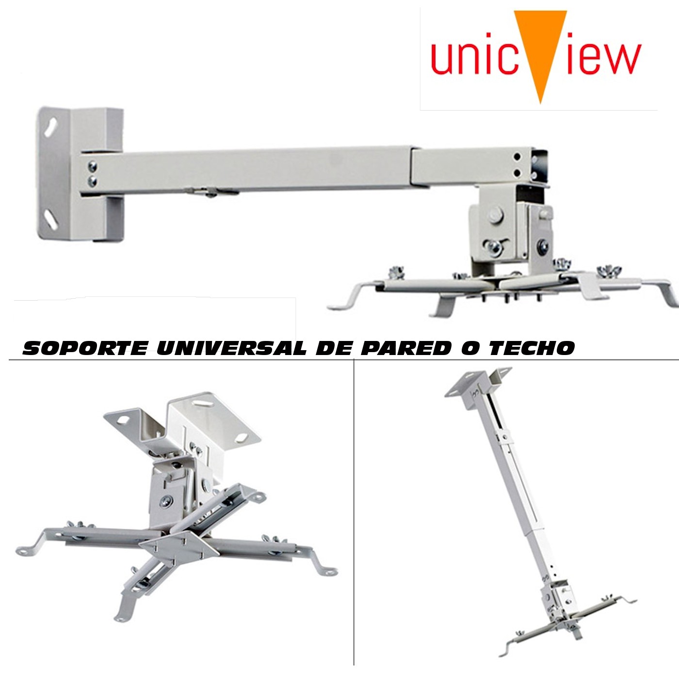  luckxuan - Soporte para proyector, soporte de techo para  proyector, se adapta a techo plano o inclinado, altura ajustable con  longitud extensible de 10 a 15 pulgadas : Electrónica