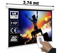 Pantalla de proyección eléctrica de 110" 16:9 (REPAQUETADA)