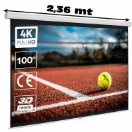 Manual projector screen 100" 16:9  ( 2,20 x 1,24 metros)