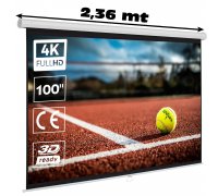 Manual projector screen 100" 16:9  ( 2,20 x 1,24 metros)