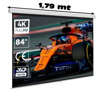 Pantalla de proyección manual de 84" (MEDIDA CAJETIN 183cms)