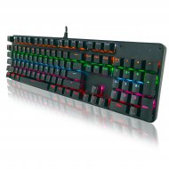 Teclado Mecánico, Gaming, RGB LED, Switch Azul, Layout Español,