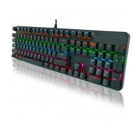 Teclado Mecánico, Gaming, RGB LED, Switch Azul, Layout Español,